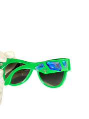 Prada SPR 22Q Green Sunglasses with Blue Crystal Accents
