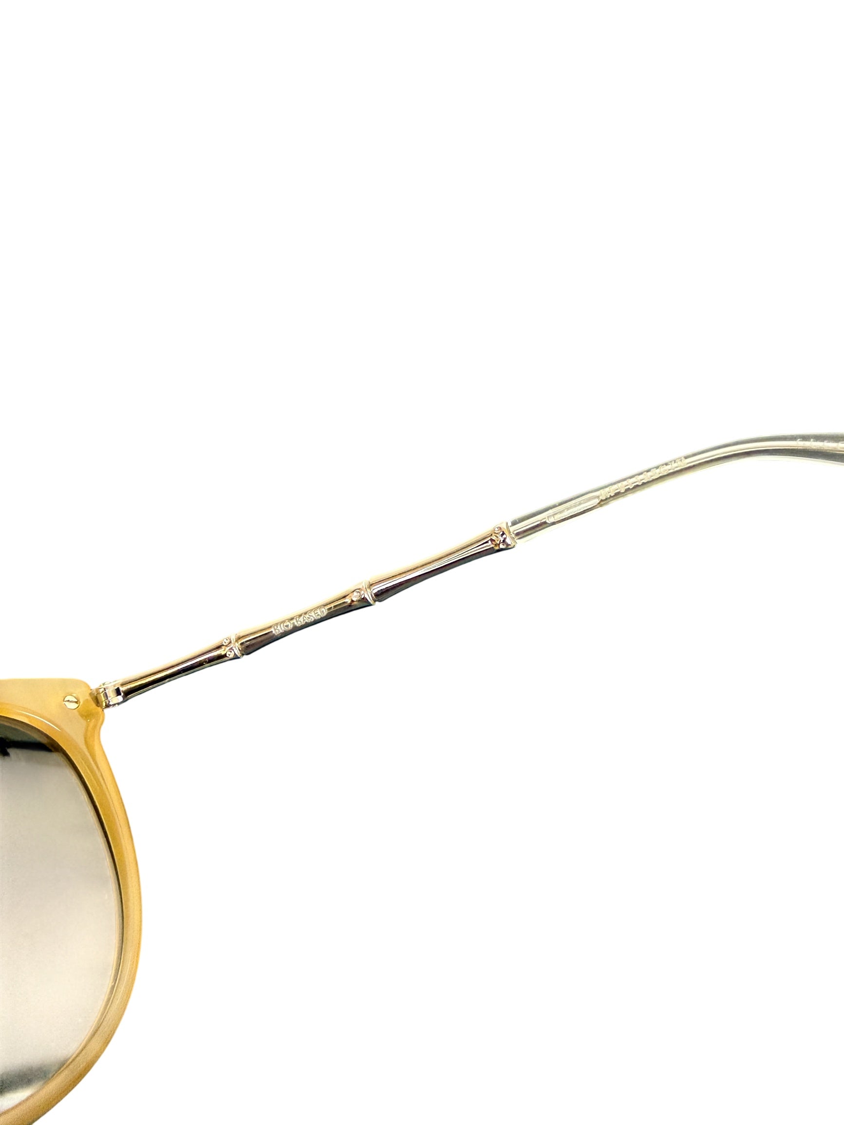 GG 3771/S Cat Eye Sunglasses with Bamboo Arms and Brown Gradient Lenses Gucci