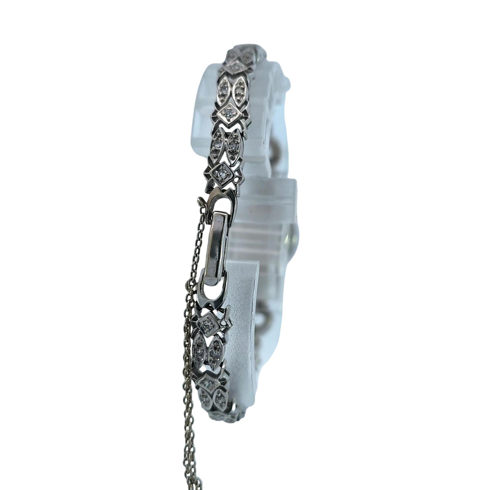 Hamilton Vintage 14k White Gold Diamond Ladies Manual Watch