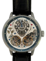 Thomas Earnshaw Brewster Double Barrel ES- 8273 42mm Automatic Steel Wristwatch with Black Leather Strap