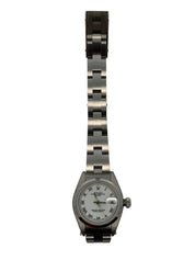 Rolex Oyster Perpetual Date 26 MM Silver Roman Dial Watch Stainless Steel White Dial