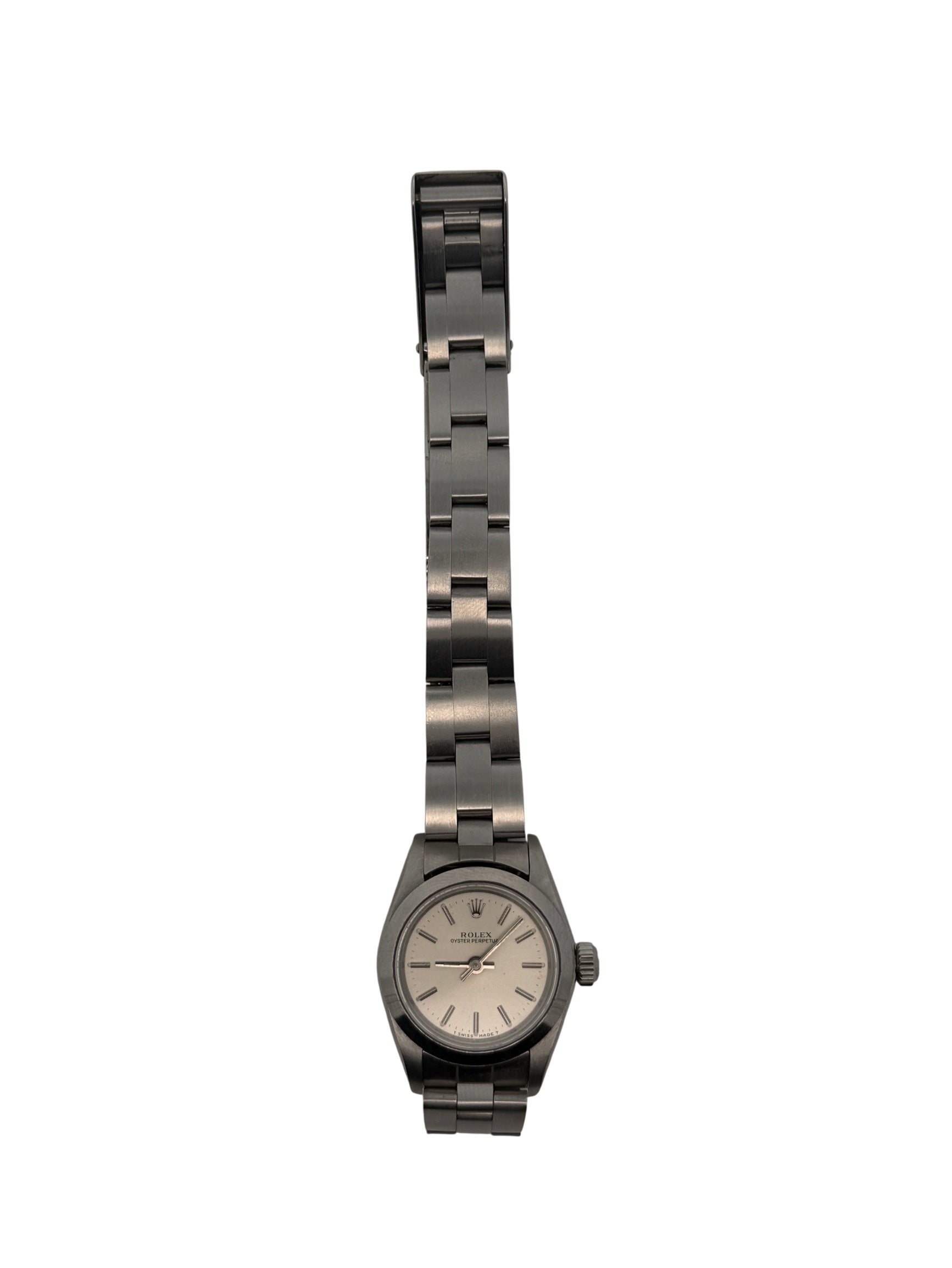 Rolex Oyster Perpetual Ladies Watch Stainless Steel Silver Dial 76080