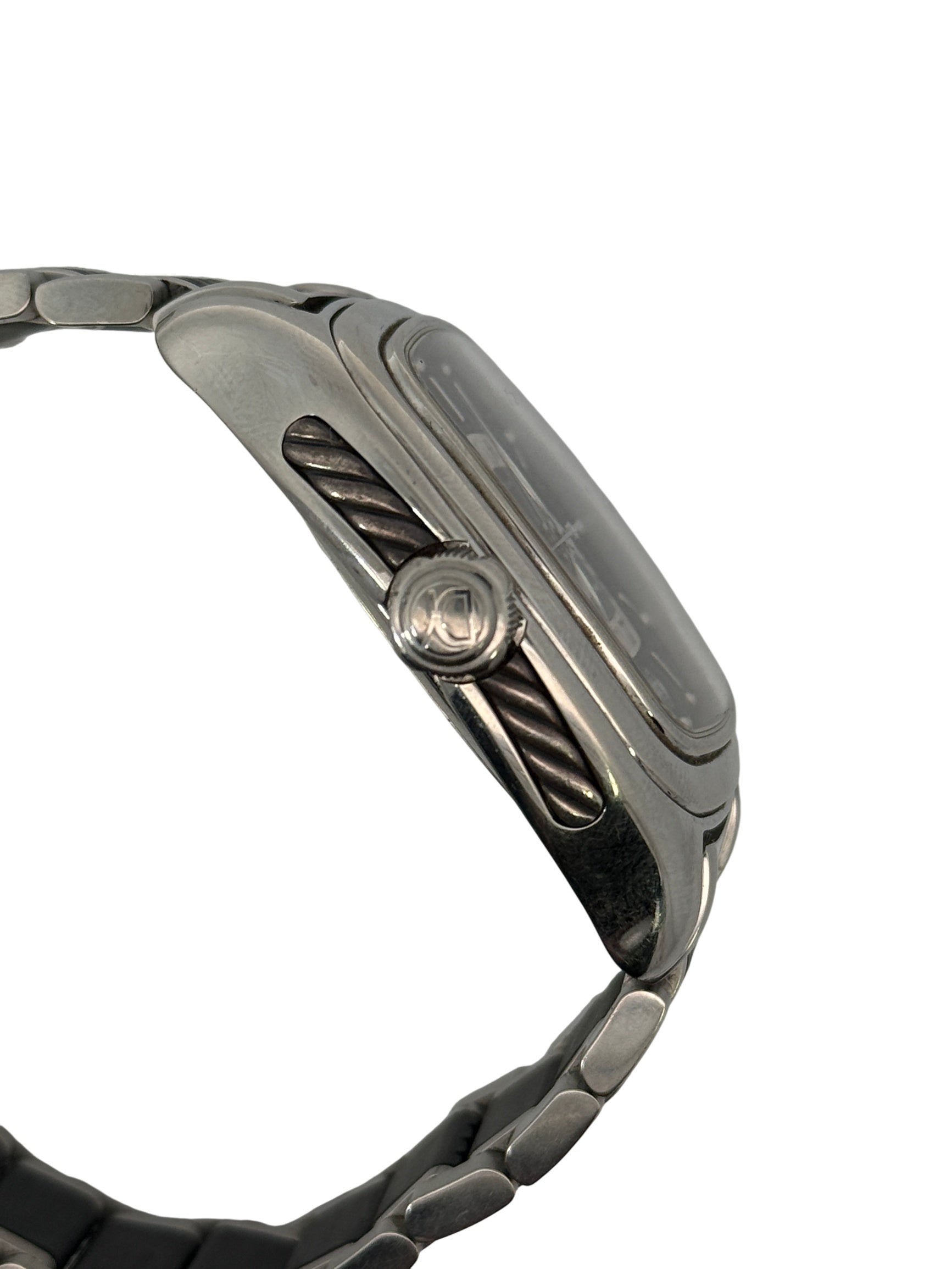 David Yurman Thoroughbred Dual Time GMT Watch Stainless Steel Black Dial T306-dst