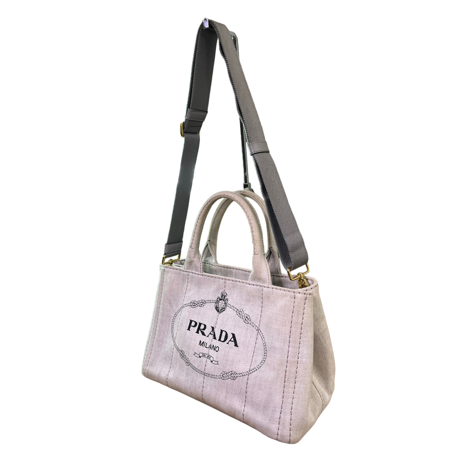 Prada Canapa Small Denim Tote