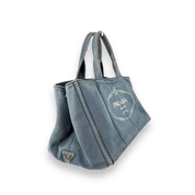 Prada Canapa Large Denim Tote