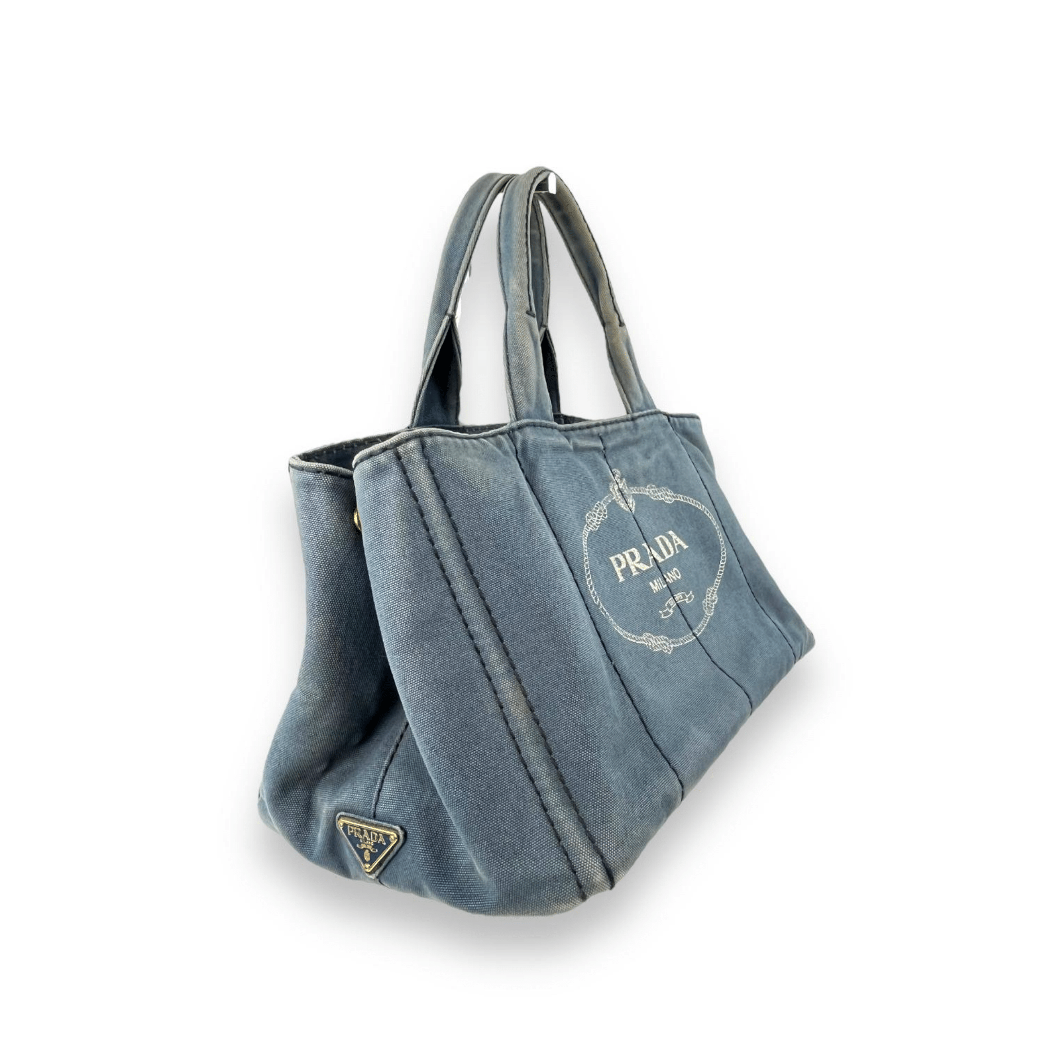 Prada Canapa Large Denim Tote