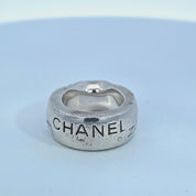 Chanel Cambon Silver 925 Rue Engraved Band Ring