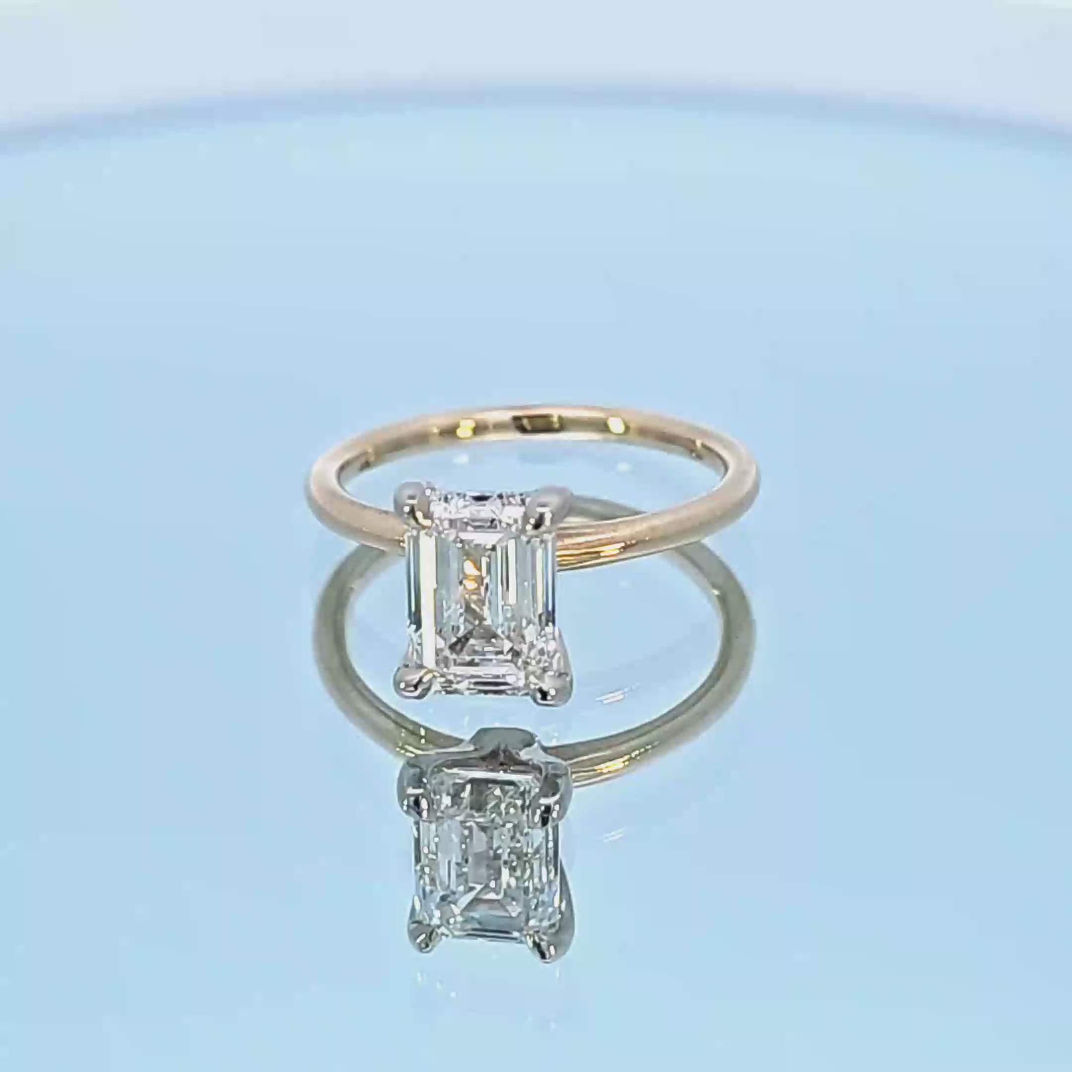 Lab Grown Diamond Emerald Cut 2ctw 14K Yellow Gold Ring