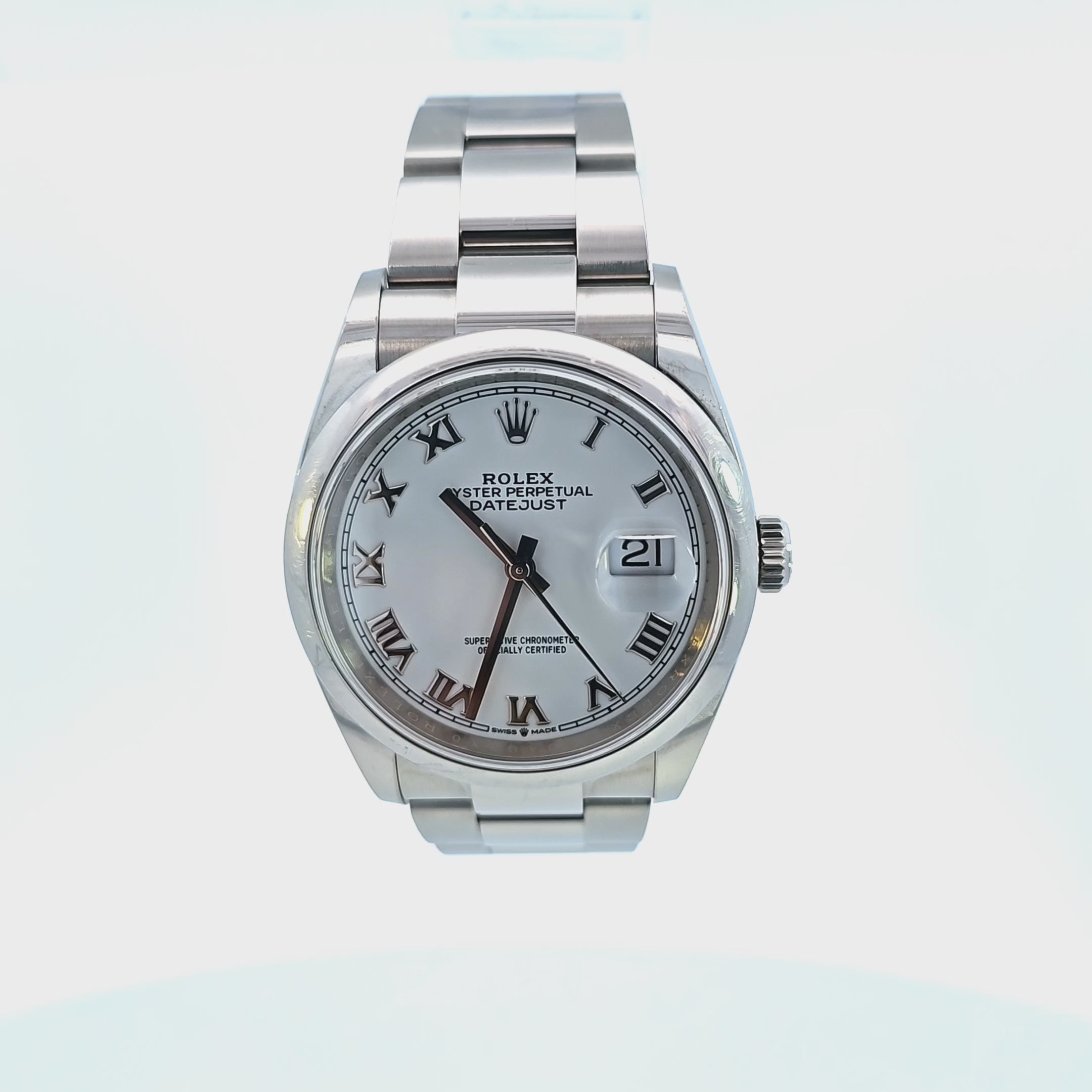 Rolex Oyster Perpetual Datejust 36mm SS 2020 White Roman Dial 116200