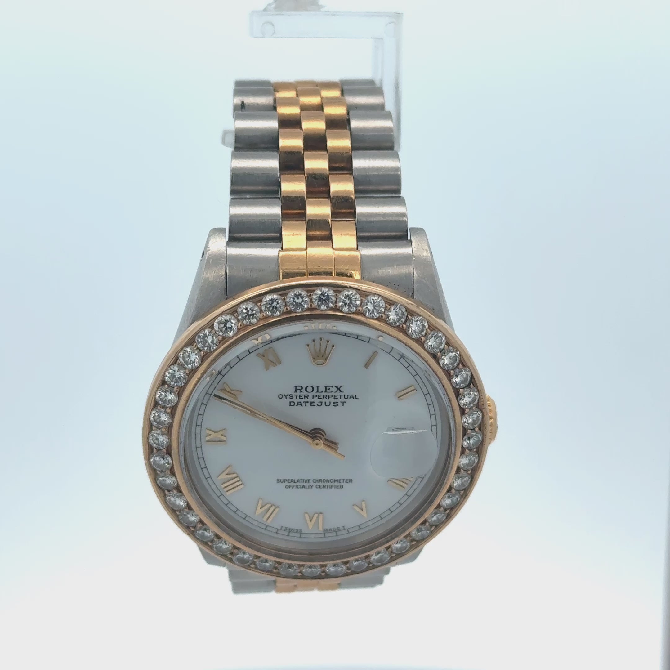 Rolex Oyster Perpetual Datejust 36mm Two-Tone Dial, Jubilee Bracelet, Model Stainless Steel & 18k Yellow Gold 1998 Champagne Dial 16013