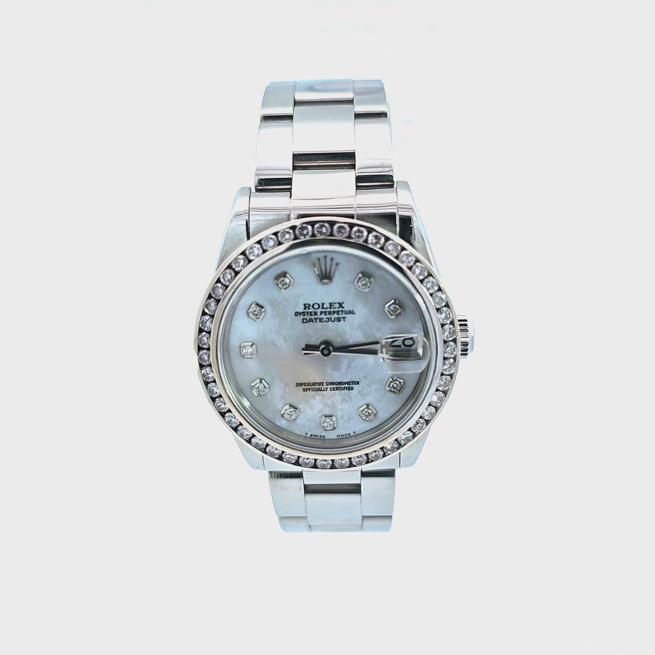 Rolex Oyster Perpetual Datejust 31mm 2000 SS Pearl Diamond Dial & Diamond Bezel 78240