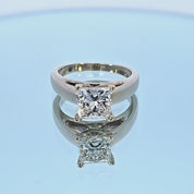 Natural Diamond Princess Cut 2ctw 14K White Gold Ring