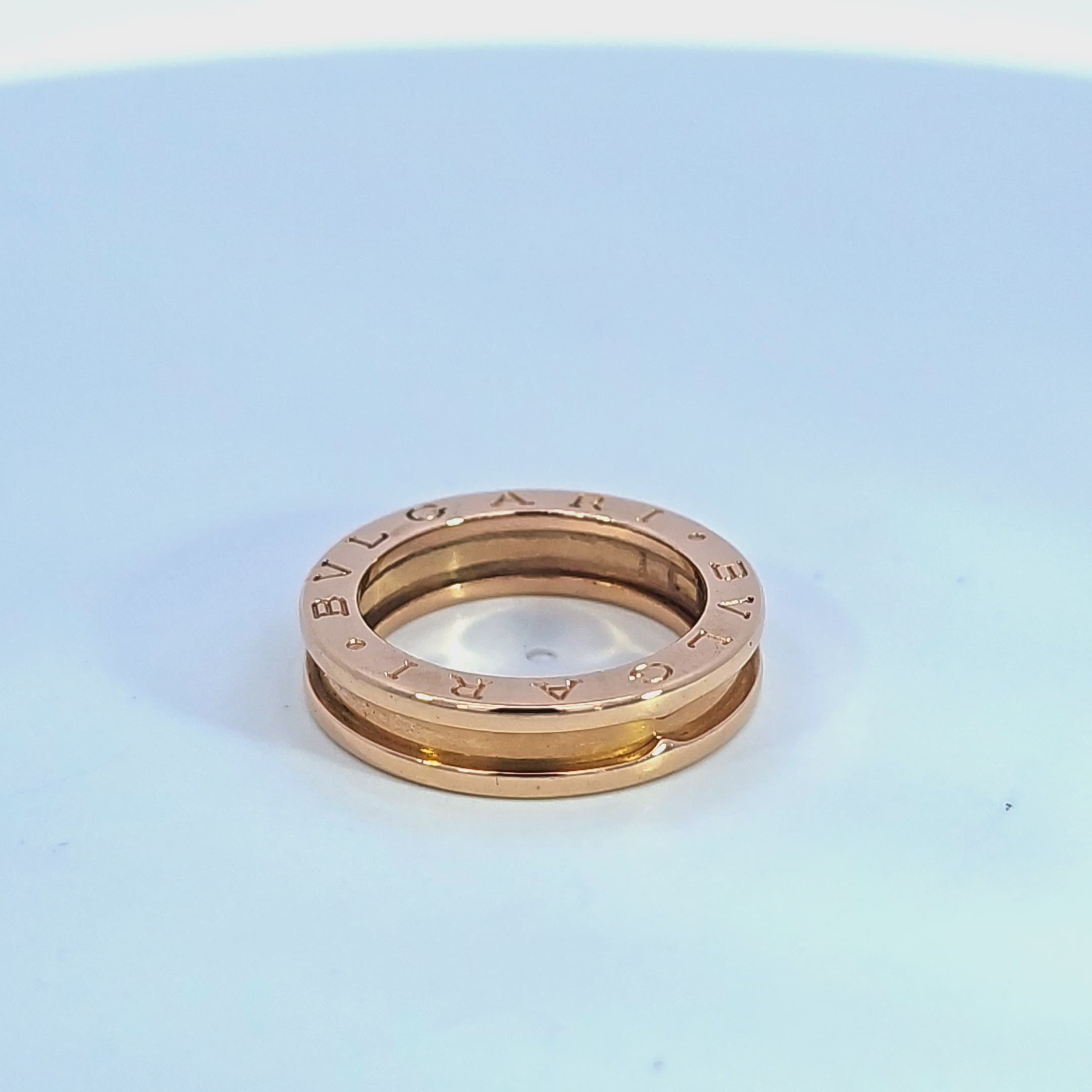 BVLGARI B.zero1 Ring, 1 Band, 18K Rose Gold, Size 52