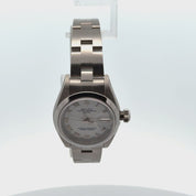 Rolex Oyster Perpetual Date 26 MM Silver Roman Dial Watch Stainless Steel White Dial