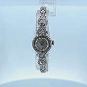 Hamilton Vintage 14k White Gold Diamond Ladies Manual Watch