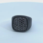 David Yurman Titanium Black Diamond Streamline Signet Ring