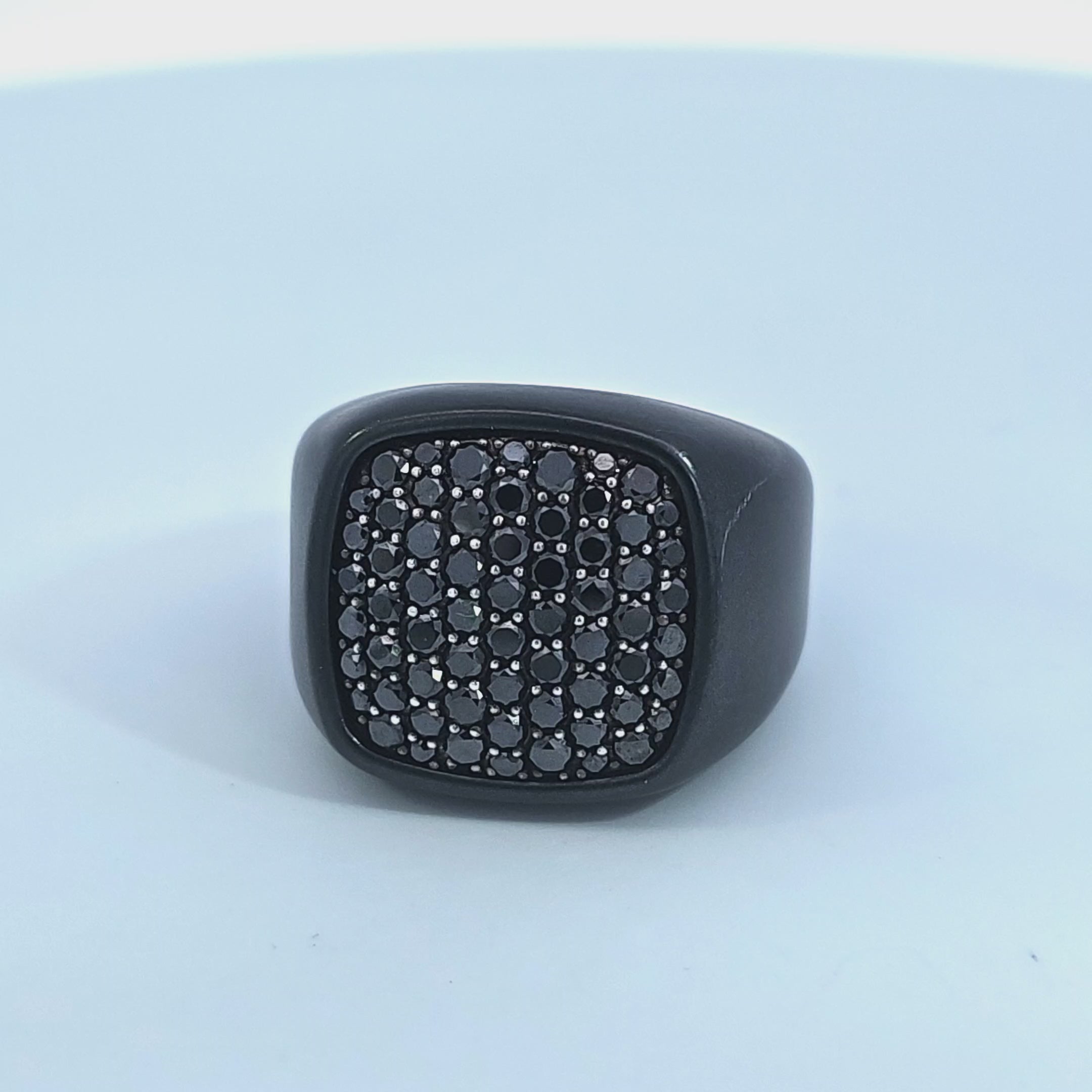 David Yurman Titanium Black Diamond Streamline Signet Ring