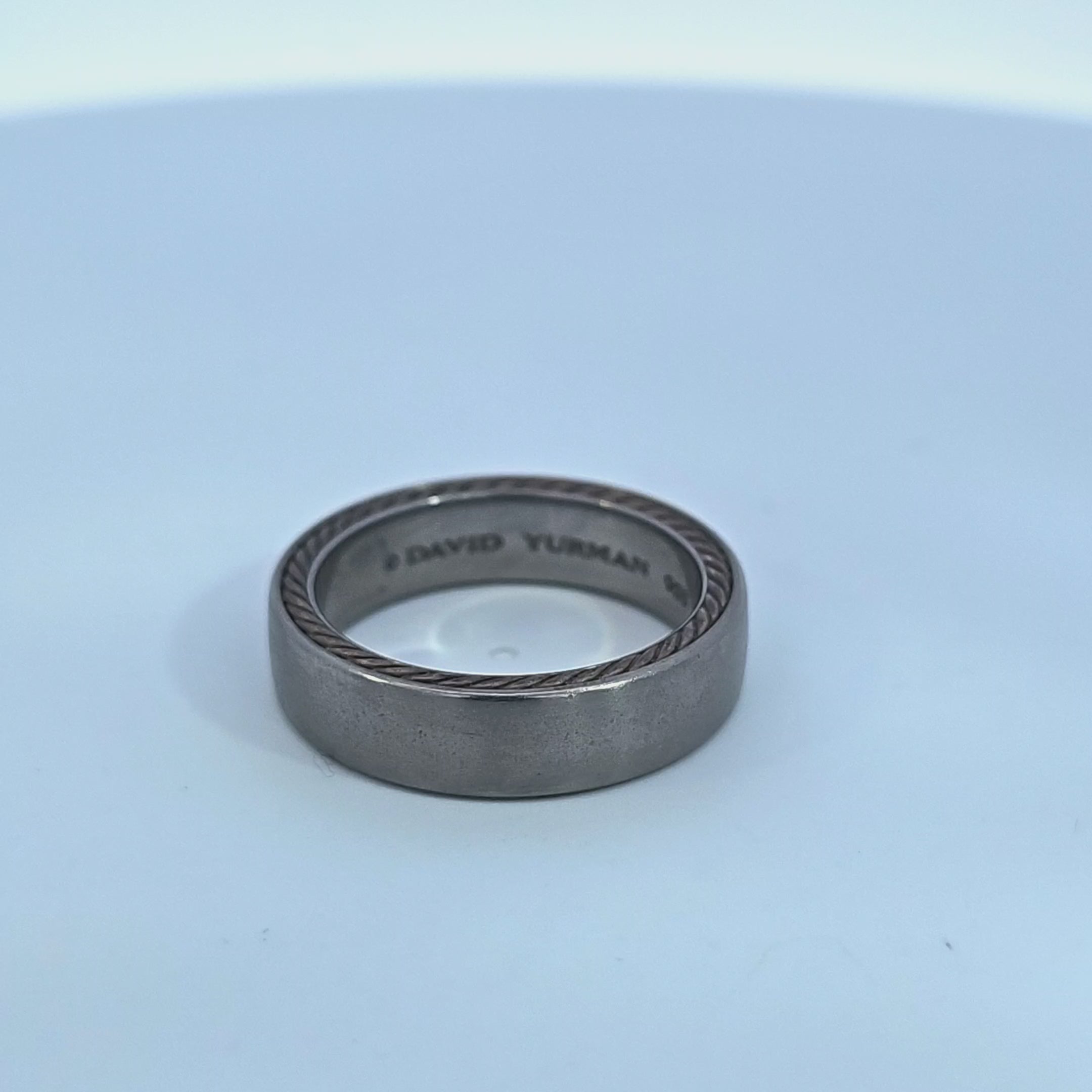 David Yurman Streamline® Ring in Gray Titanium & Sterling Silver