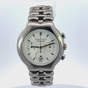 Tiffany & Co. Swiss Made Chronograph Watch Metal Silver Dial