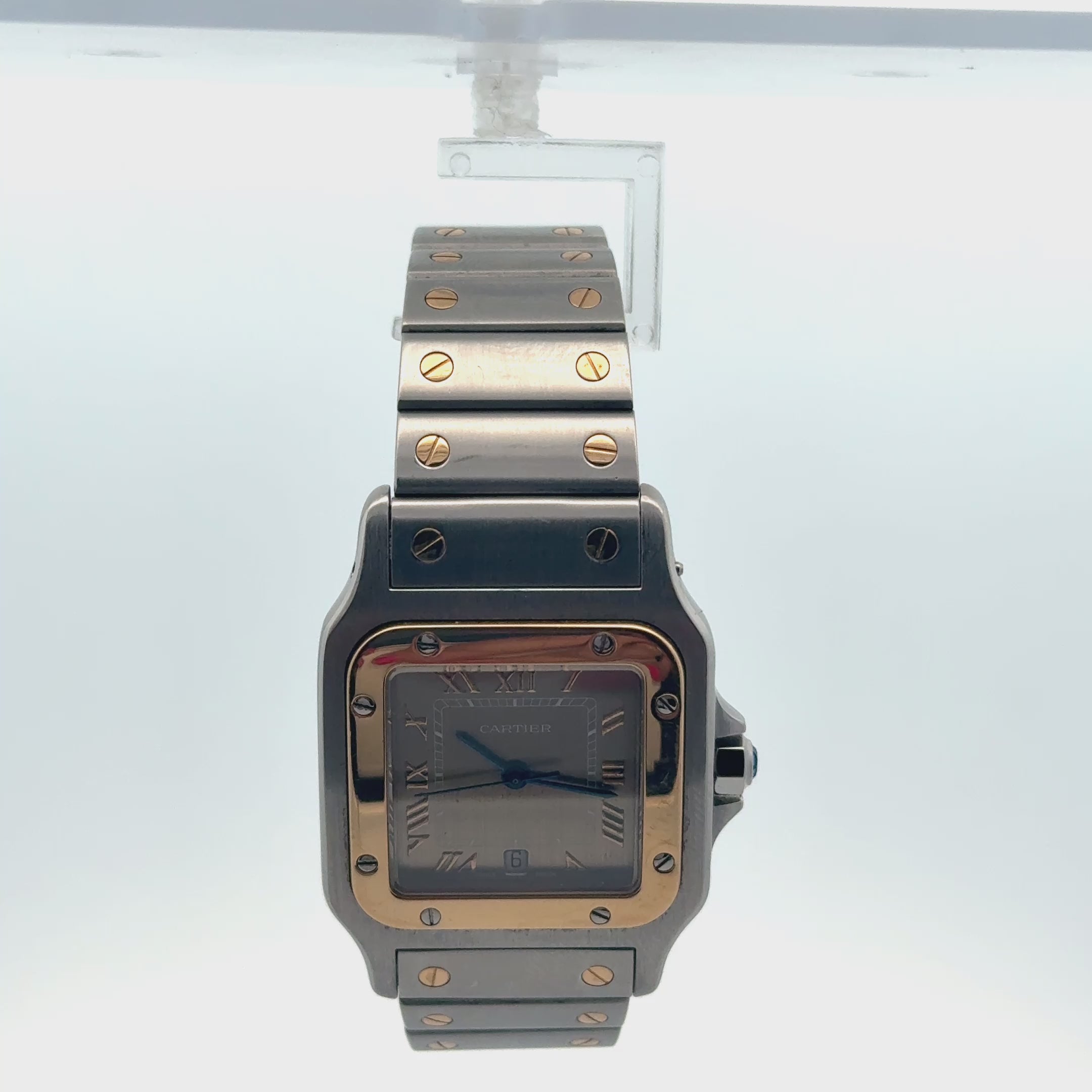 Cartier Santos Galbée Stainless Steel & 18K Yellow Gold Quartz Watch 29mm Stainless Steel, 18k Yellow Gold Ivory Dial 2961