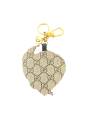 Gucci GG Supreme Leather Key Chain with Gold-Tone Hardware