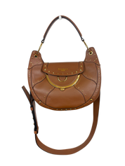 Balmain Domaine Full Moon Studded Brown Leather Bag