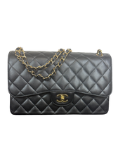 Chanel Classic Jumbo Double Flap Bag in Quilted Caviar