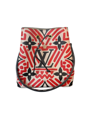 Louis Vuitton NeoNoe MM Limited Edition Crafty Monogram Giant Red and Black Bucket Bag
