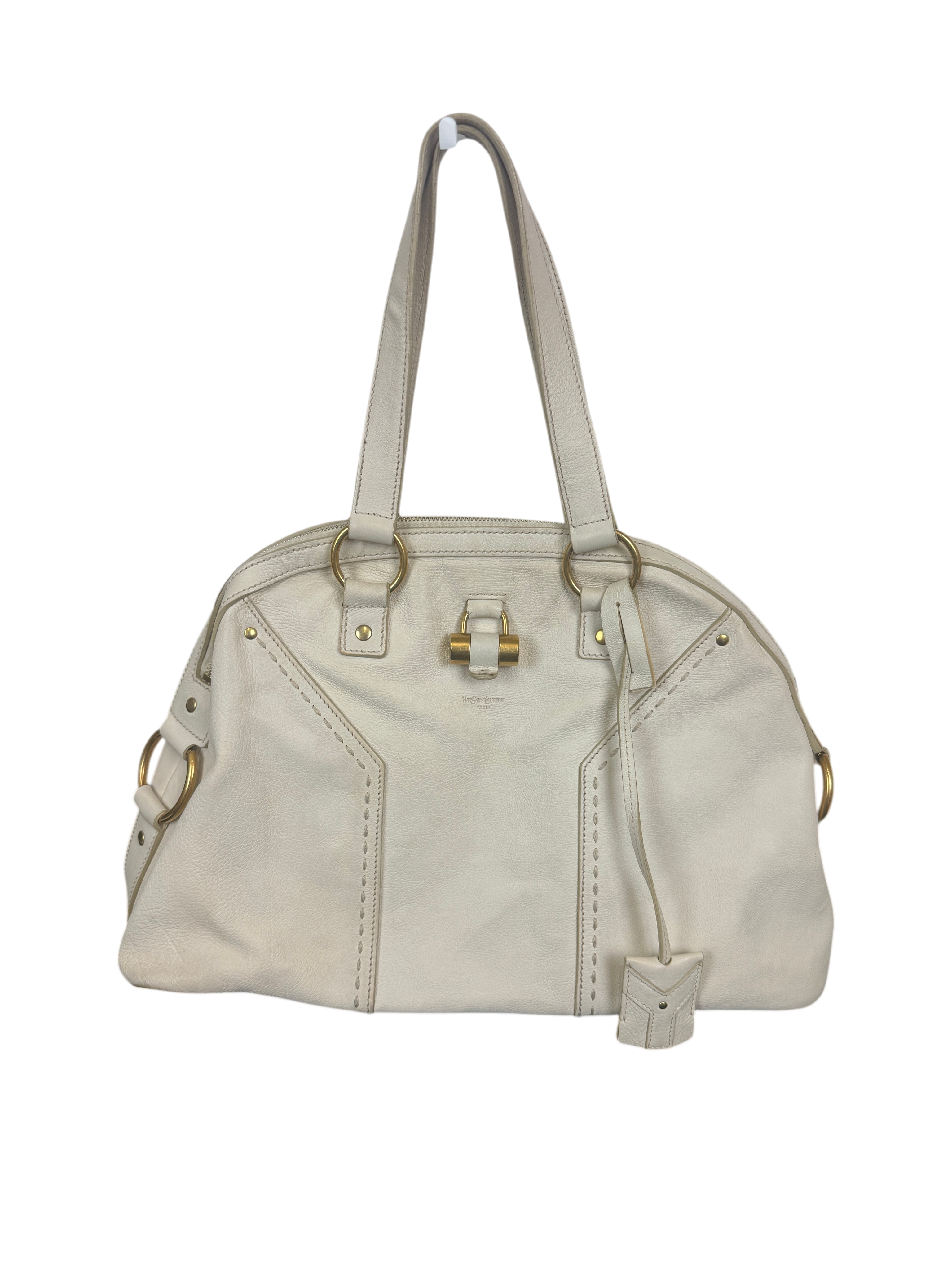 Saint Laurent Muse White Leather Satchel