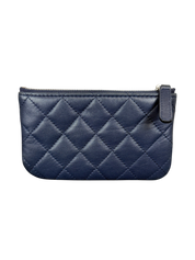 Chanel Lambskin Quilted O Case Small Pouch Navy