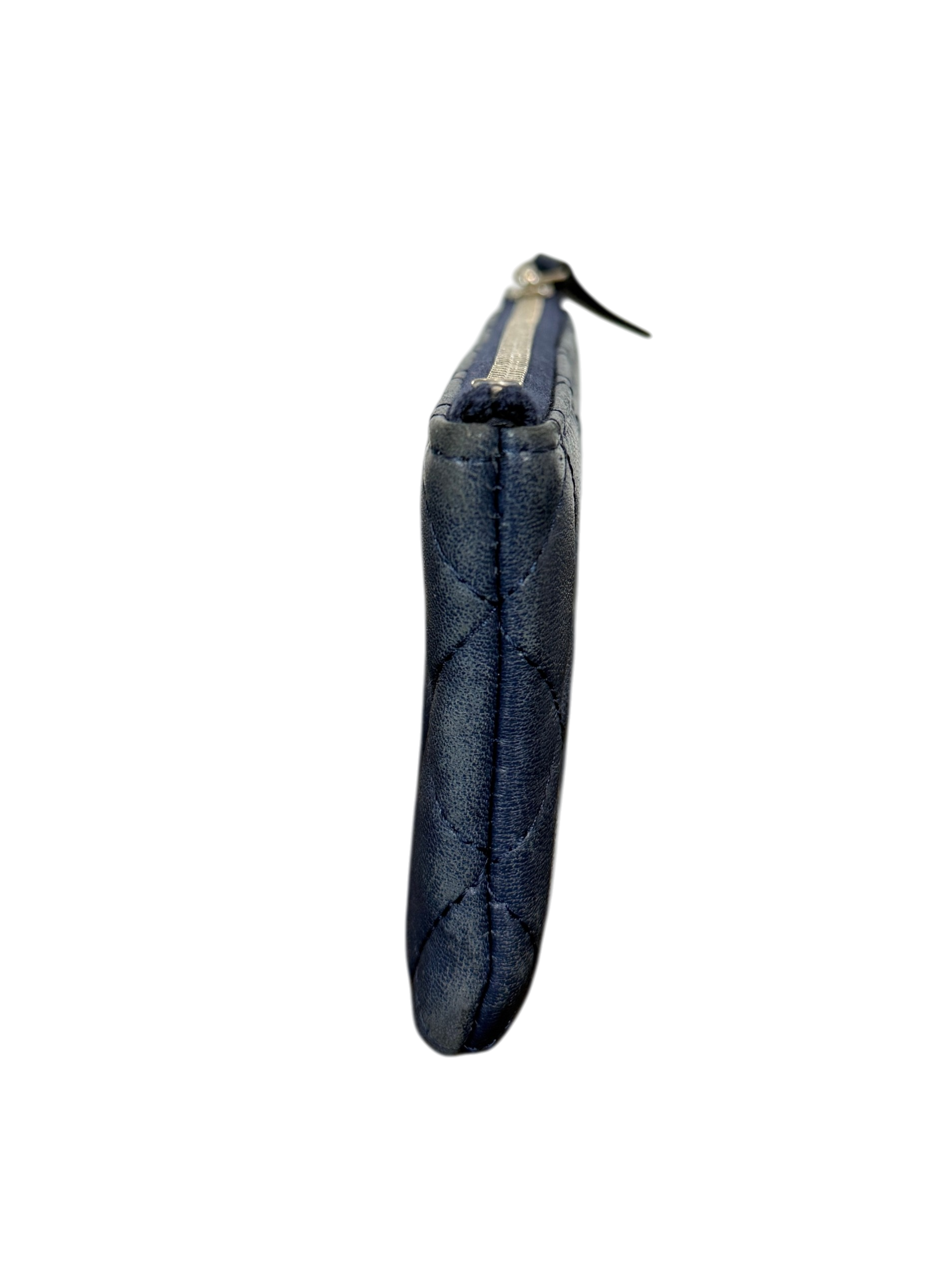 Chanel Lambskin Quilted O Case Small Pouch Navy