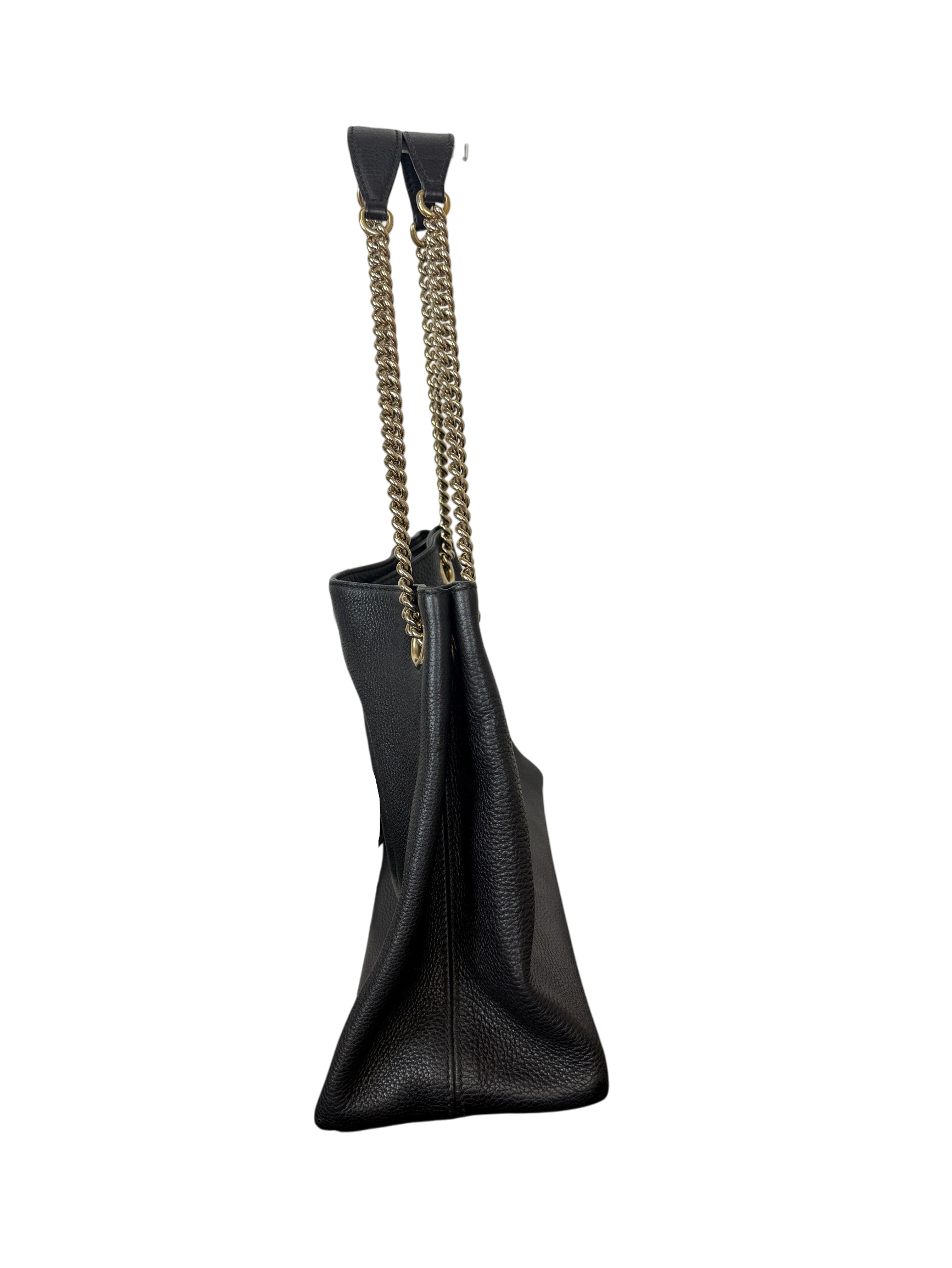 Gucci Soho Black Pebbled Calfskin Medium Chain Shoulder Bag