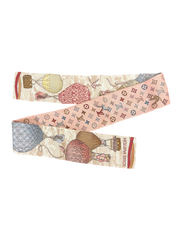Louis Vuitton Up And Away Silk Monogram Bandeau Scarf Light Pink (2023 Edition, Made in Italy)