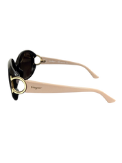Salvatore Ferragamo SF668S Black Gancini Gradient Oval Sunglasses