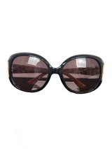 Salvatore Ferragamo SF668S Black Gancini Gradient Oval Sunglasses