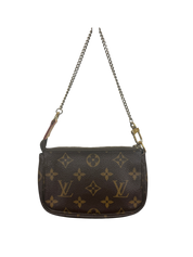 Louis Vuitton Monogram Mini Pochette Accessoires Chain Pouch