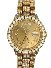 Rolex Day-Date President 36mm with Diamond Presidential Bracelet 18k Yellow Gold Champagne Dial