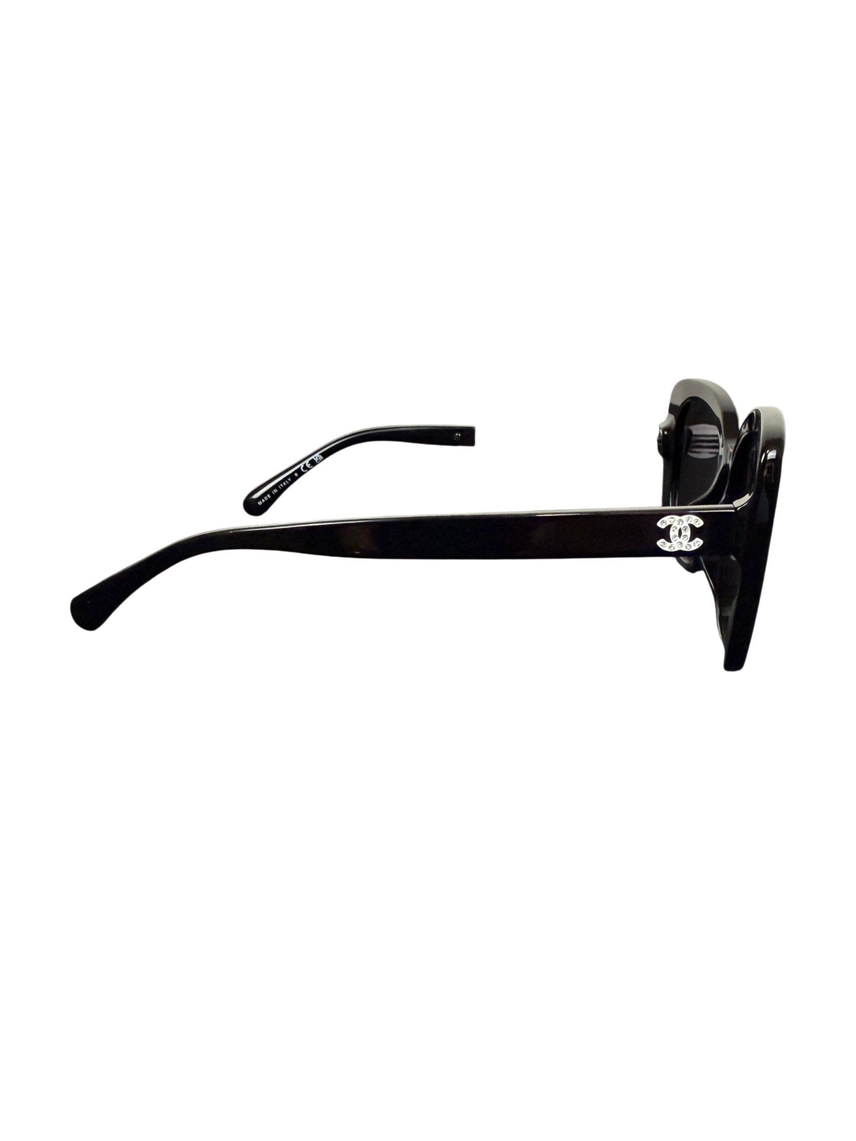 Chanel CH5422B Black/White Acetate Strass Square Sunglasses