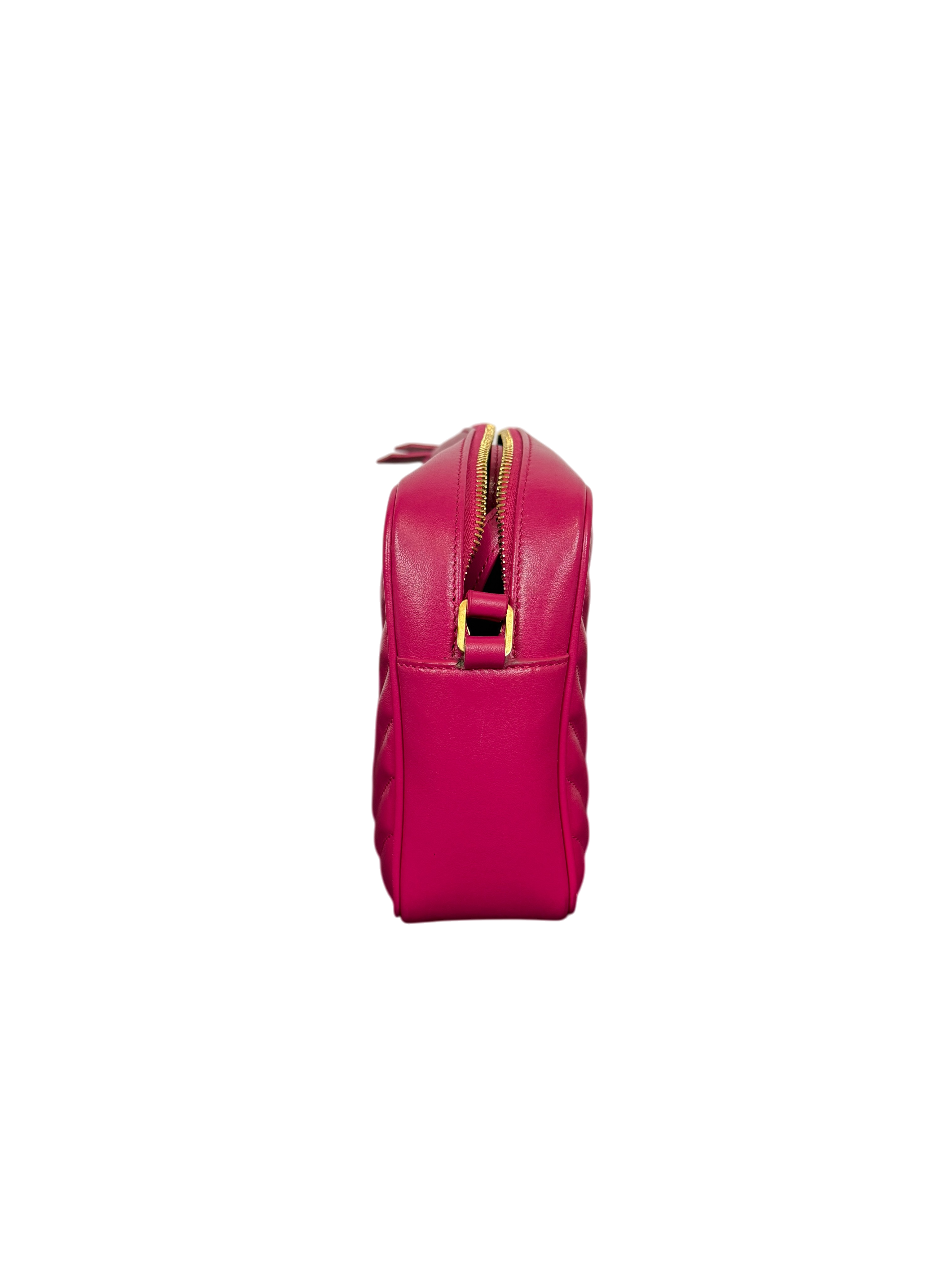 Saint Laurent Lou Pink Matelassé Calfskin Camera Bag