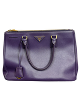 Prada Saffiano Lux Galleria Tote Bag Viola Purple Leather Gold Hardware