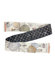 Louis Vuitton Up and Away Silk Bandeau Scarf M78548 Black/White