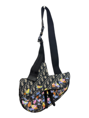 Christian Dior x Alex Foxton Oblique Floral Print Men's Saddle Crossbody Bag