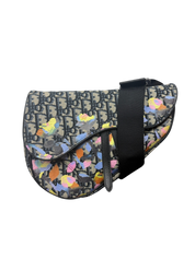 Christian Dior x Alex Foxton Oblique Floral Print Men's Saddle Crossbody Bag