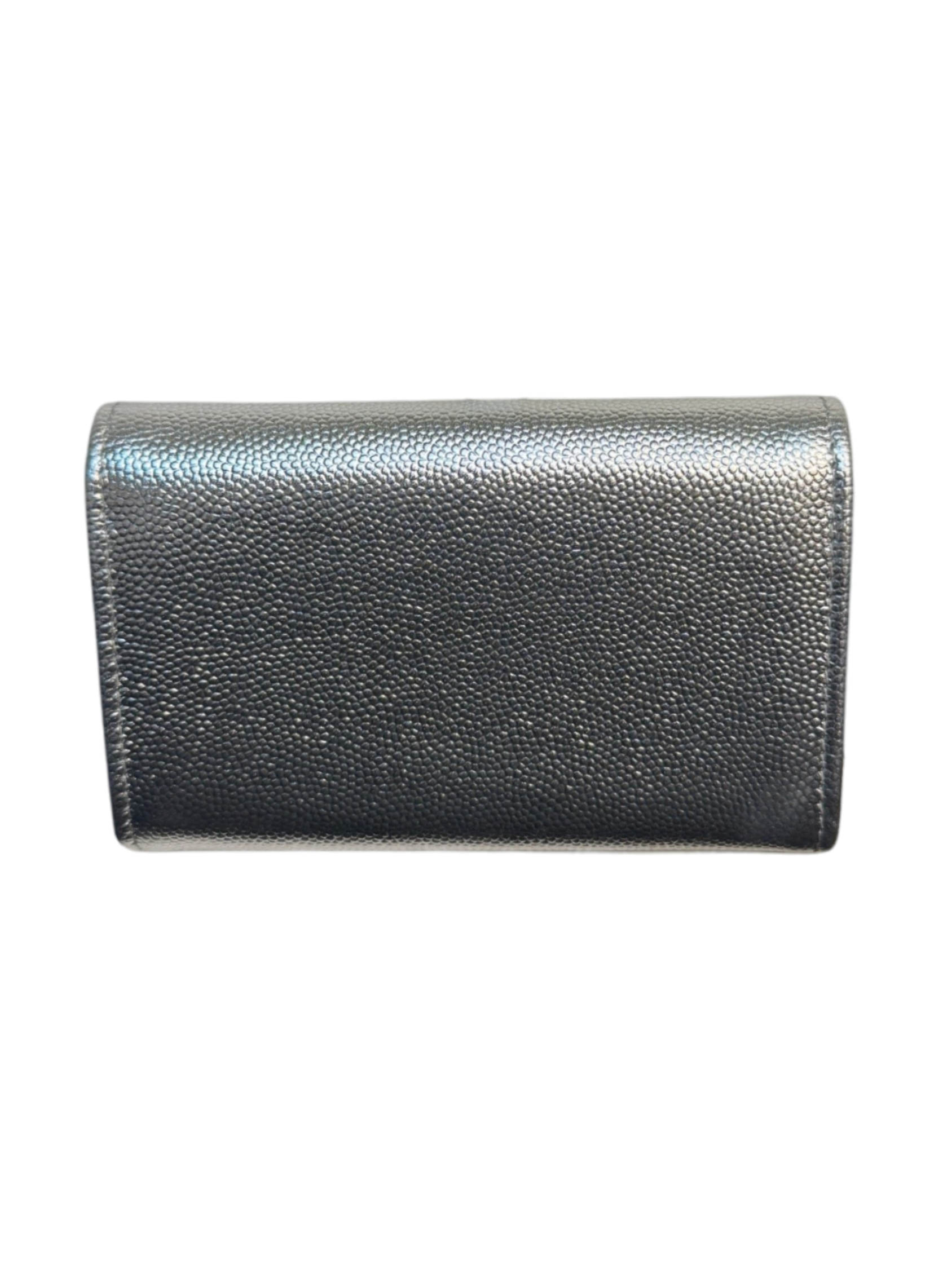 Chanel Silver Caviar Metallic Wallet