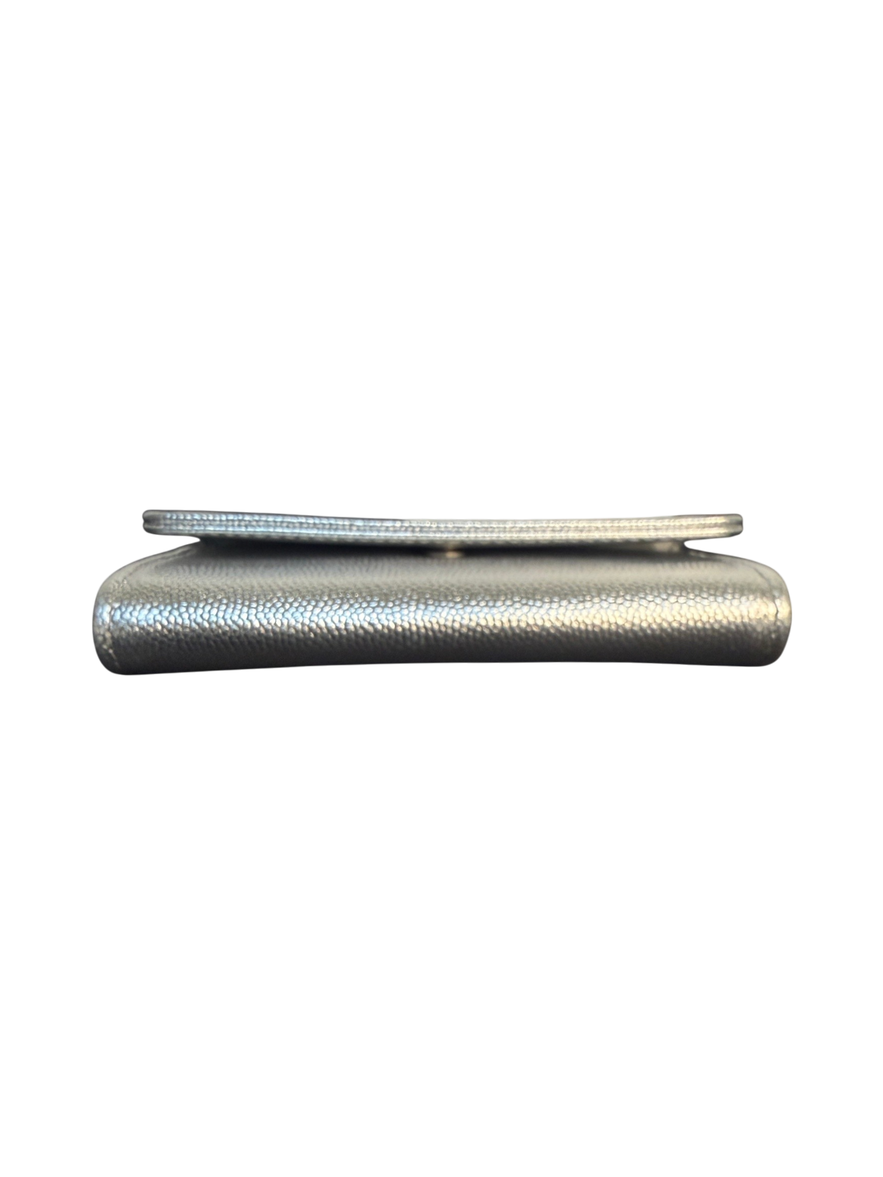 Chanel Silver Caviar Metallic Wallet