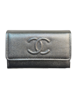 Chanel Silver Caviar Metallic Wallet