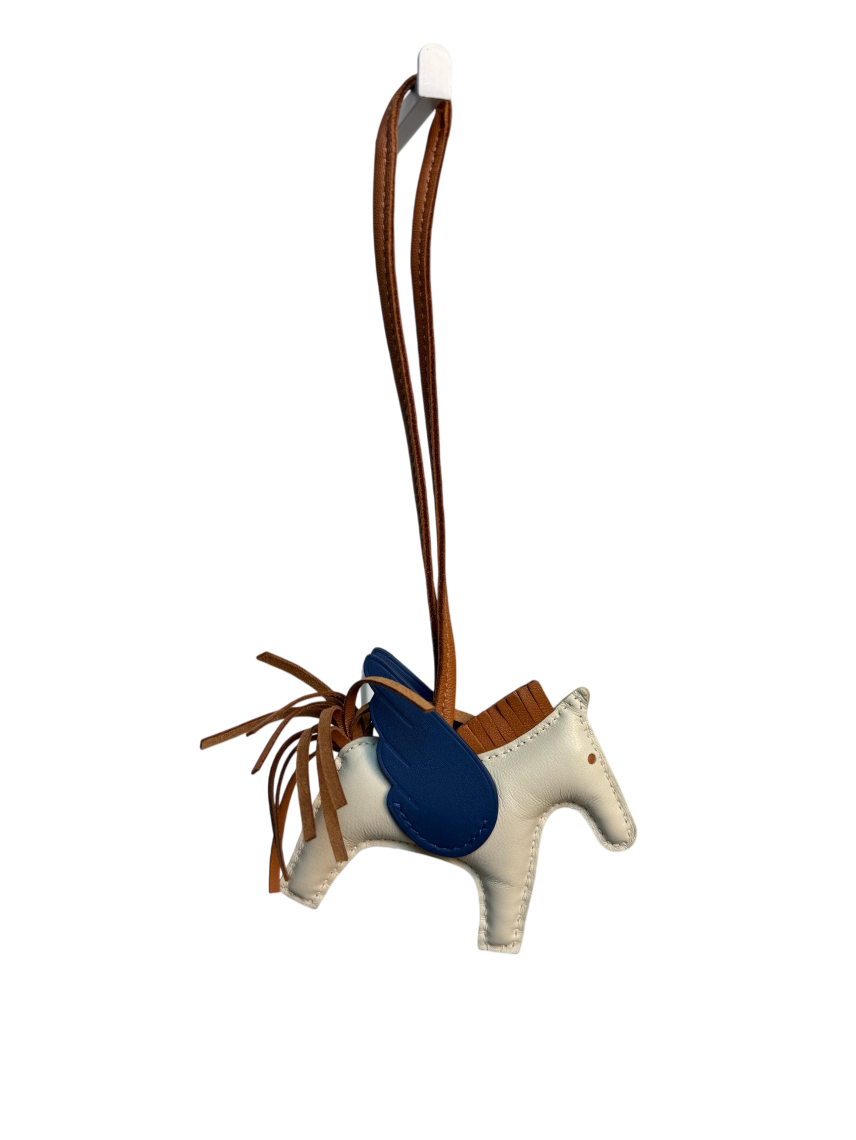 Rodeo PM Pegasus Horse-Shaped Bag Charm – Craie/Gold/Bleu Hermès Milo Leather