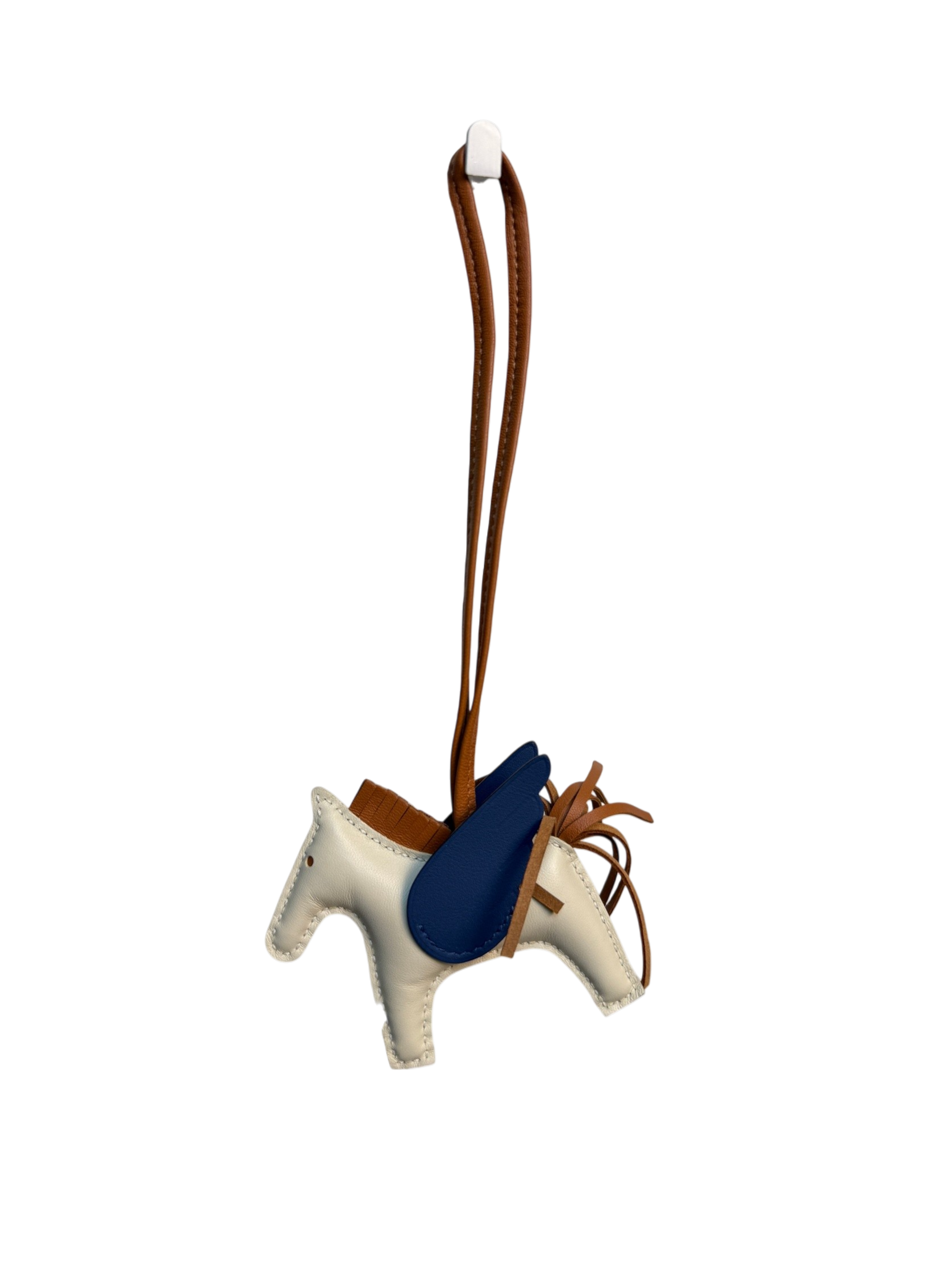 Rodeo PM Pegasus Horse-Shaped Bag Charm – Craie/Gold/Bleu Hermès Milo Leather