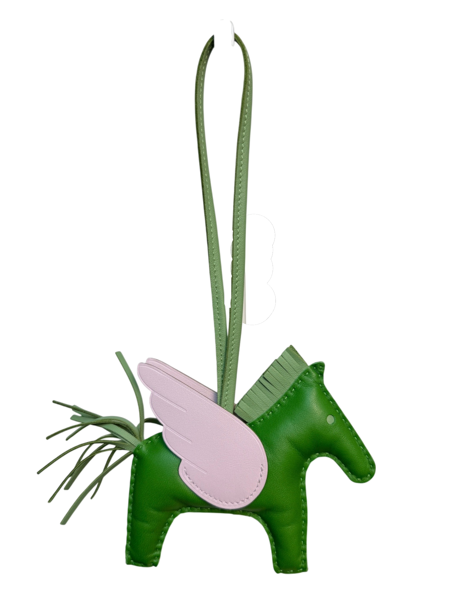 Rodeo Pegasus PM Bag Charm in Vert Yucca/Vert Criquet/Mauve Pale Milo Hermès Lambskin Leather