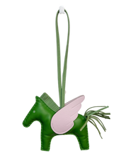 Rodeo Pegasus PM Bag Charm in Vert Yucca/Vert Criquet/Mauve Pale Milo Hermès Lambskin Leather